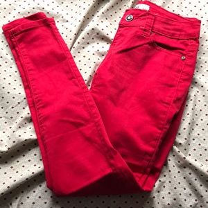 Vibrant red skinned pants